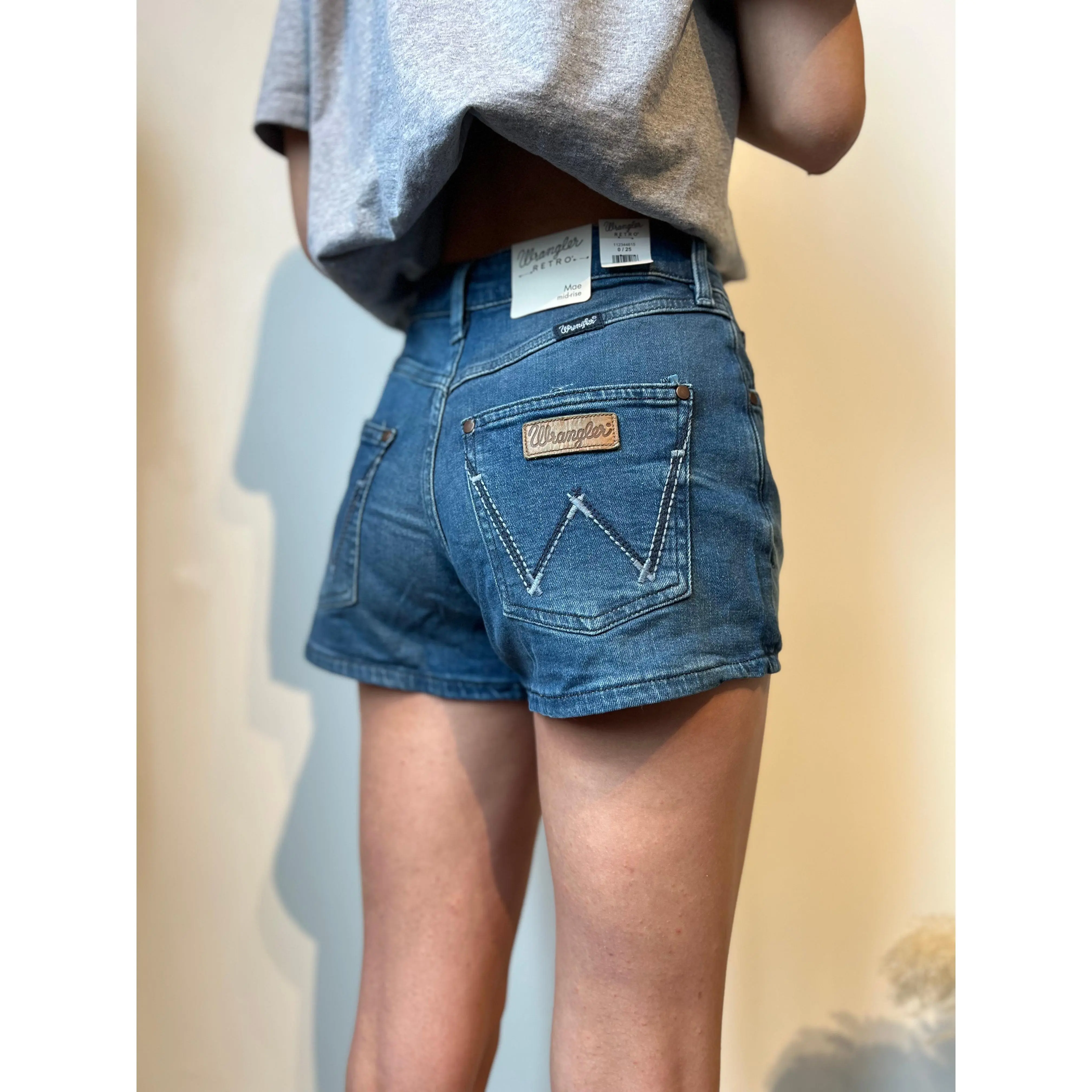 Wrangler Faith Denim Shorts, Spandex, Rayon, Bottoms, Hip