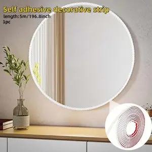 1Roll 196.85inch Peel and Stick Molding Edges Trim for Home Decor on The Cabinet Mirror Frame Wall Edges, DIY Decoration