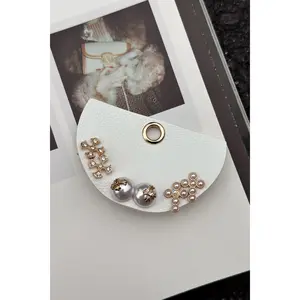 Candice Gold & Pearl Cross Earring Set
