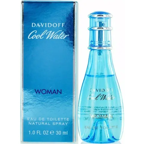 Davidoff Cool Water Women's Eau de Toilette (EDT) Aero Spray Travel Size Bottle - 1.0 fl oz Fresh Aquatic Aromatic Fruity Scent with Lemon, Pineapple, Melon, Lotus, Everyday Fragrance, New in Box Beauty Product (Perfumes for Women, 1 to 1.9 fl oz)