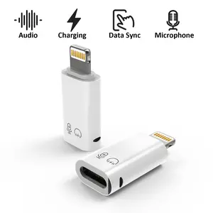 Lightning to Type-C Charging Audio Adapter (Pack of 2): White