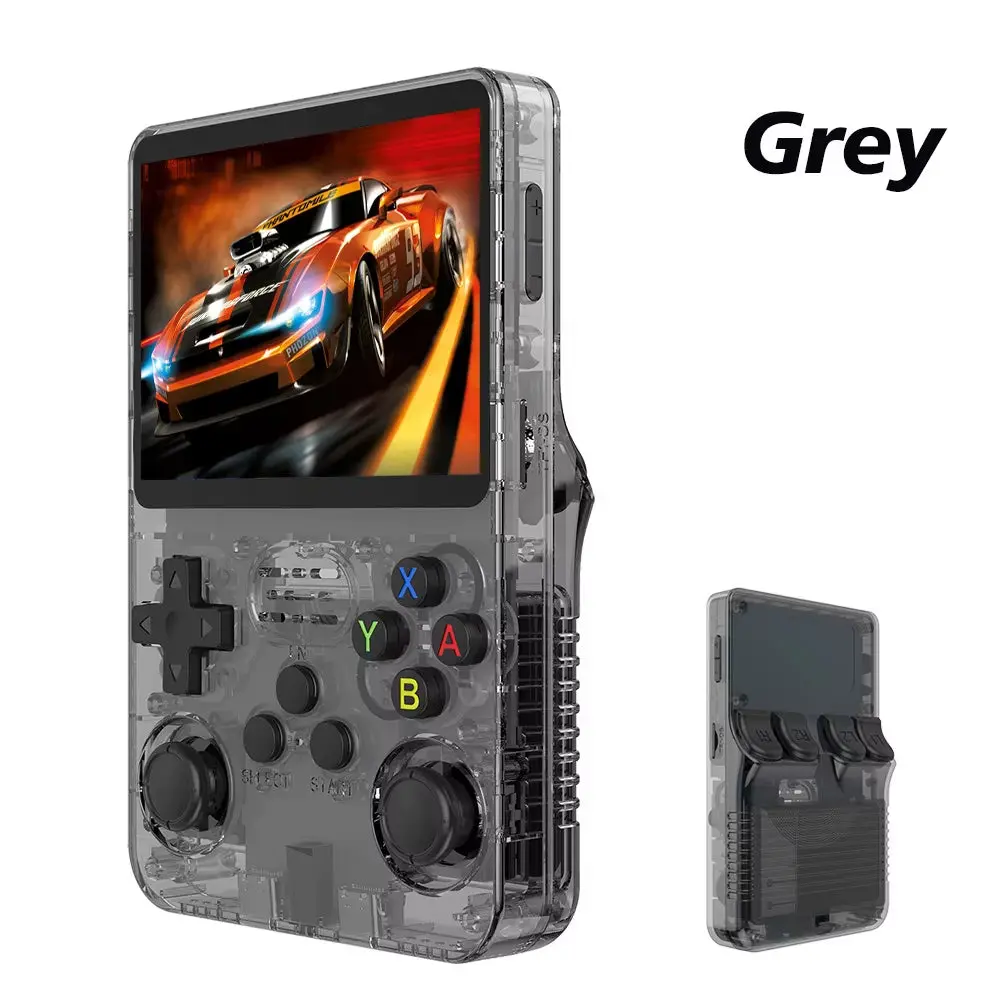 R36S Retro Handheld Video Game Console - Linux System, 3.5-in IPS Screen, 64GB Memory Card, 15000 Games, Joystick, Fast Charging, Portable Entertainment Device, Streaming Capability, ARM 64bit Quad-Core Cortex-A35, N64/MD Compatibility