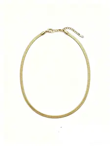 Titanium Steel Herringbone Choker Necklace, No Fade Anti Allergy, Couple Unisex, Casual Style, All Seasons, Chain & Link Design