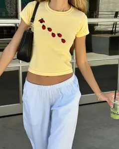 Lady Bug Baby Tee – Cute Insect Cottagecore Shirt, Retro Y2K Graphic Top, Pinterest Aesthetic Coquette Tee