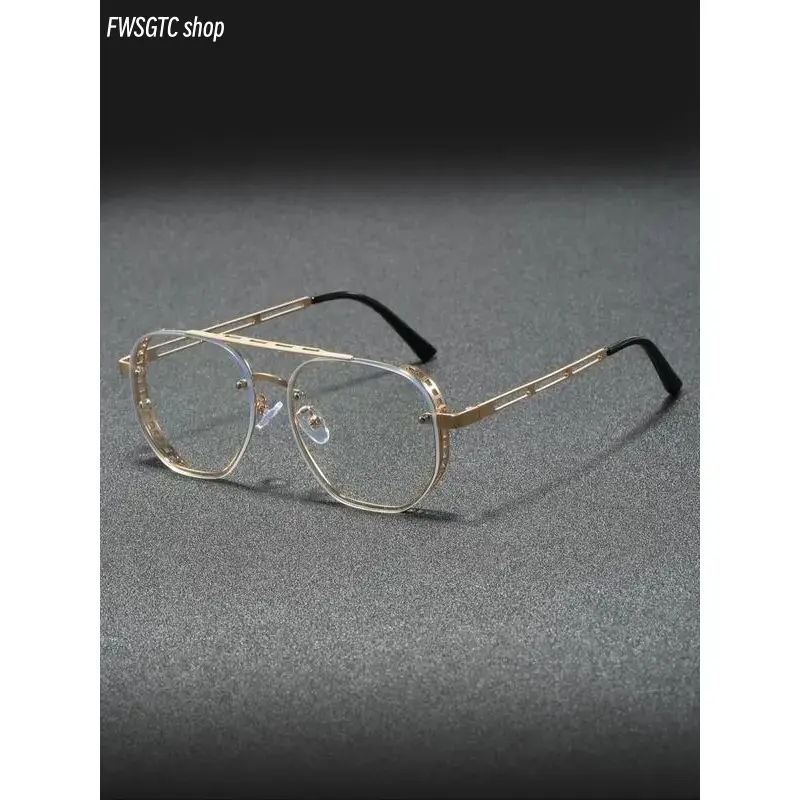 Men's Classic Business Style Metal Frame Eyeglasses with Tortoise Accent Top Bar Detail, Comfortable Professional Fashion Eyewear Ideal for Daily Office Wear, Business Meetings & Social Occasions
