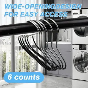6 Counts Stainless Steel Hat Organizer - Closet Hangers for Baseball Caps, Scarves & Hats Hat Hooks