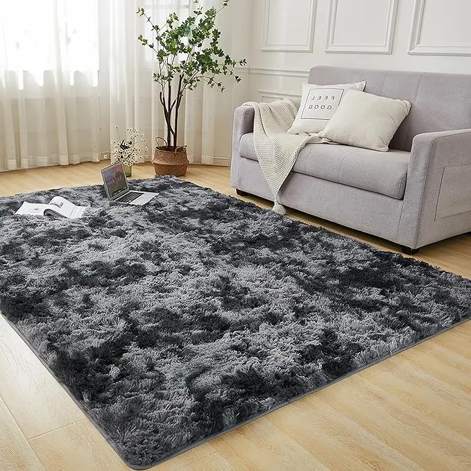 Andency Large Shag Area Rugs Bedside Rug Tie-Dyed Plush Fuzzy Rug for Living Room Ultra Soft Fluffy Furry Rugs for Bedroom Indoor Nursery Carpet for Kids Room