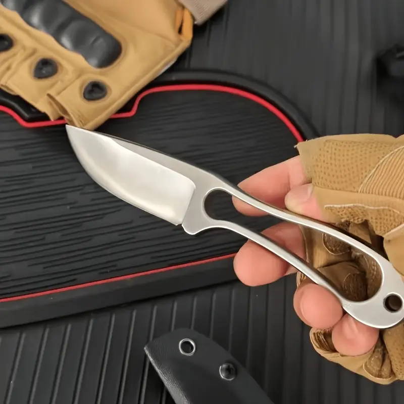 Stainless Steel Straight Knife - Durable Steel Tool, Outdoor Camping Knives, Kitchen Peeler, EDC Gear, Unique Gift for Camping Enthusiasts