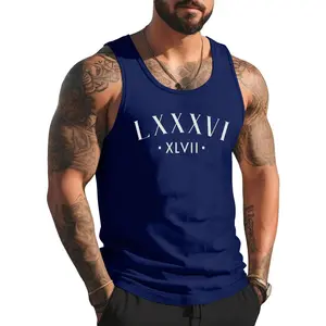 86 47 Roman Numerals LXXXVI XLVII 8647 Subtle Anti Trump Tank Top , Summer Gym Muscle Sleeveless, Casual Knitted Slim Fit Beach Tank top Fabric Menswear