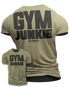 GYMISH Gym Junkie Back Design Funny Workout Gym T-Shirt for Men