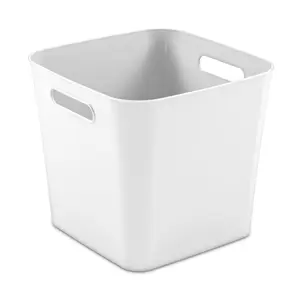 Mainstays Cube Plastic Storage Bin, White