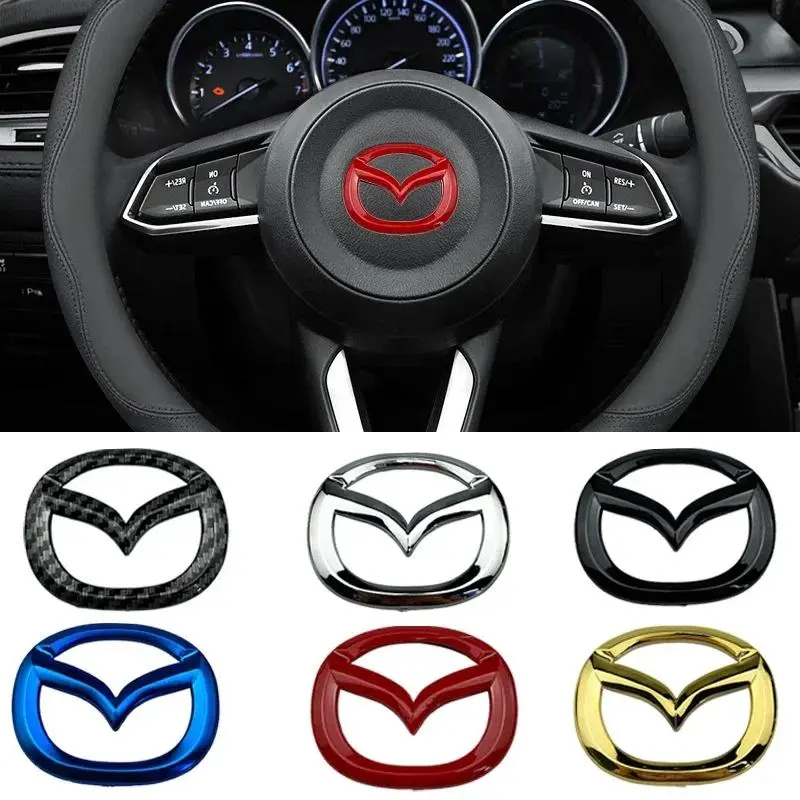 ABS Car Interior Steering Wheel Center Logo Badge Emblem for Mazda ATENZA CX3 Skyactiv Biante CX-4 CX-7 Cx30 MS MX5 RX7 Demio M3