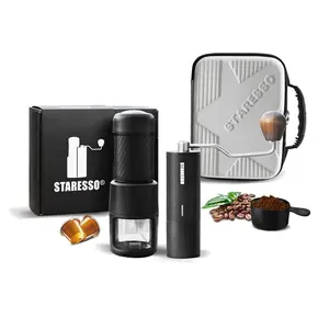 STARESSO Espresso Travel Kit, Portable Coffee Maker & Mauel Coffee Grinder