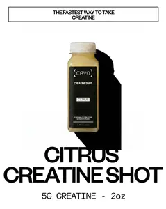 CRYO Creatine Shot — 5g Creatine Monohydrate per 2oz Shot — Citrus Flavor — No Mixing, No Prep