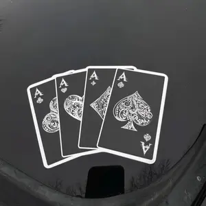 Ace Playing Card Chrome Sticker, Luxury Spades Vinyl Graphic Decal, Waterproof Silver JDM Car Decor, Gothic Aesthetic Laptop Sticker, Artistic Poker Gift for Men