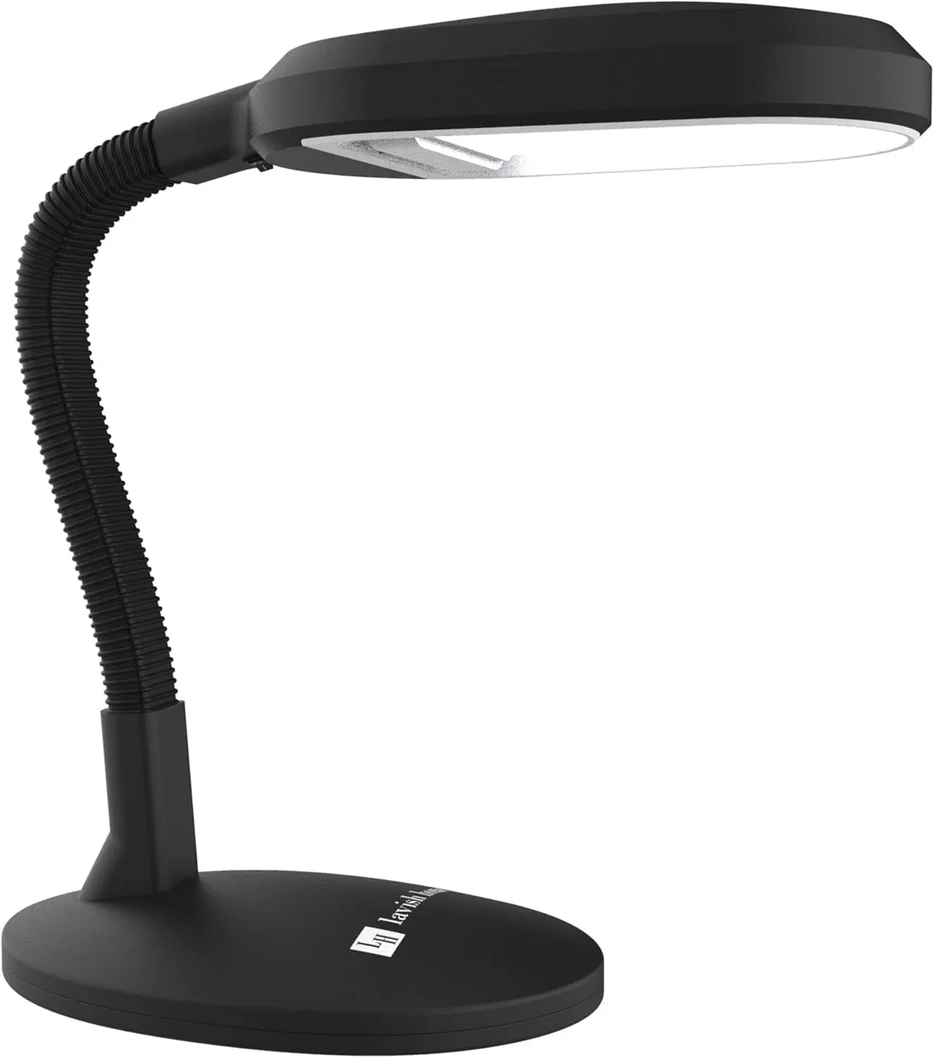 Black Desk Lamp - Natural Sunlight Bright Light with Adjustable Gooseneck Bend - Craft Room Reading Light for Reading Focus, Working (Home Improvement Indoor Lighting Desk Lamps), Sewing