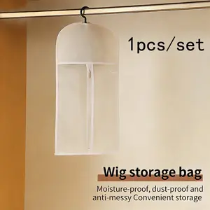 1 piece/set of wig storage dust cover made of non-woven fabric material, including hooks, top opening for easy access, dust-proof, moisture-proof, visible storage bag
