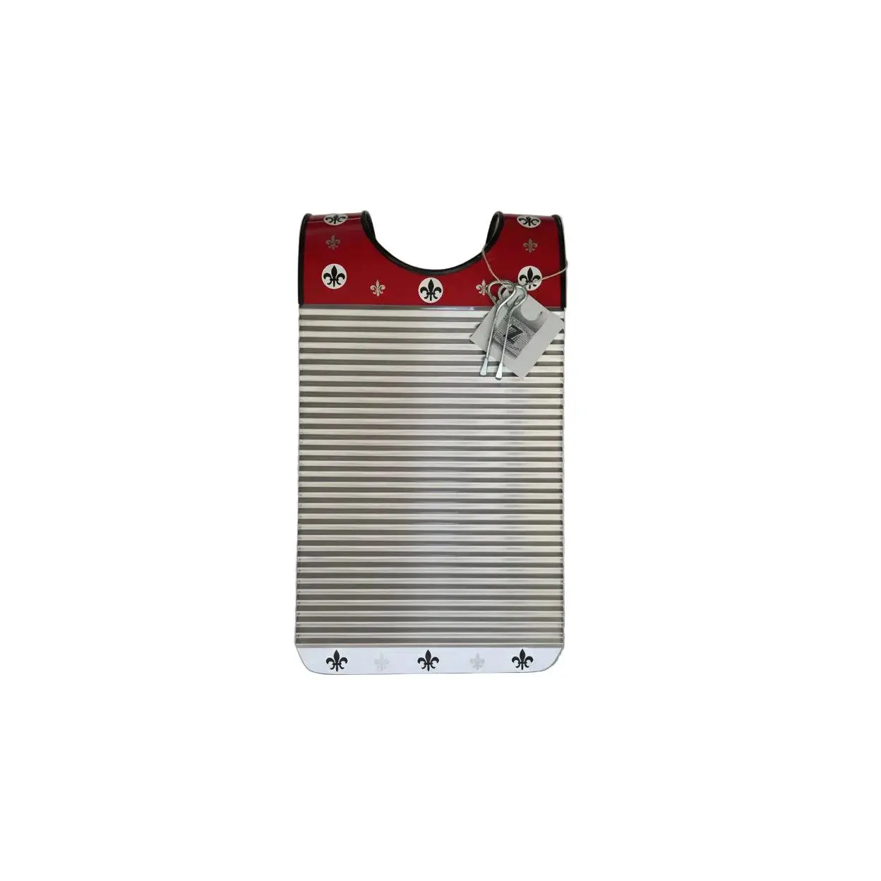 Handmade Red & White Fleur De Lis Zydeco Washboard Rubboard
