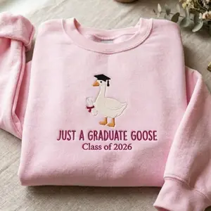 [SHIP FROM US] Embroidered goose sweatshirt, graduation gift for the class of 2026