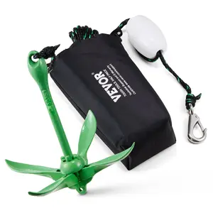 fathersdaygift  VEVOR Kayak Anchor Kit, 3.5 lb Paddle Board Anchor Kit with 26.2 ft/8 m Rope and Buoy, Folding Small Boat Anchor with Storage Bag and Snap Hook, Kayak Accessories for Kayaks, Small Boats, Canoes