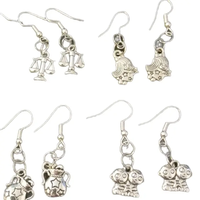 ZODIAC Earrings - Variety of Designs Including Scale, Fish, Star, and Animal Charms - Product Title Based on Provided Information