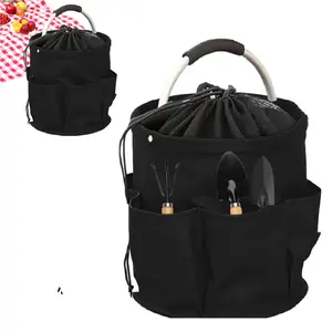 Cleaning Caddy with Handle,Foldable Storage Basket,Cleaning Supplies Organizer,Portable Multi-function Cleaning Bucket Bag for Camping Gardening,Cleaning Supply Caddy for Home Hotel
