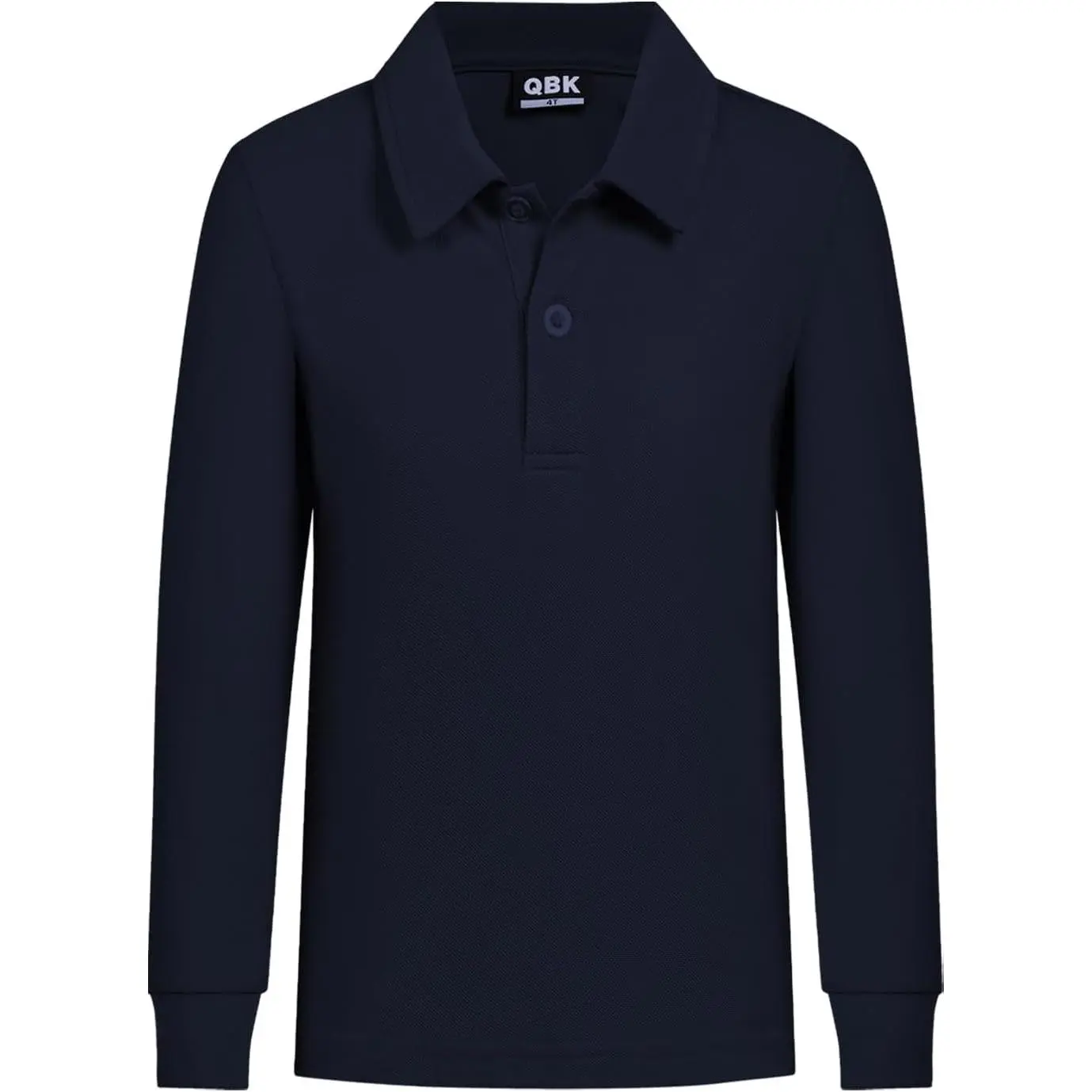 QBK Toddler to Youth Boys' School Uniform Pique Polo Shirts Kids Long Sleeve Collared Golf Shirt