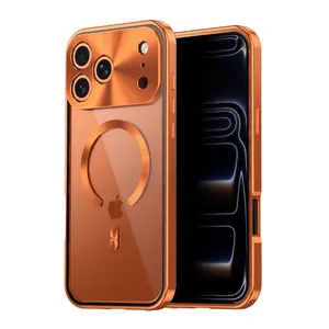 Shockproof Magnetic Phone Case Bundle for IP17 Pro Max 16 15 14, Aluminum Frame & PC Back Cover, Anti-Peep Privacy Screen, Camera Lens Protector, Compatible with Wireless Charging, Tempered Glass Screen Film with Simple Installation, Accessories, Smartpho