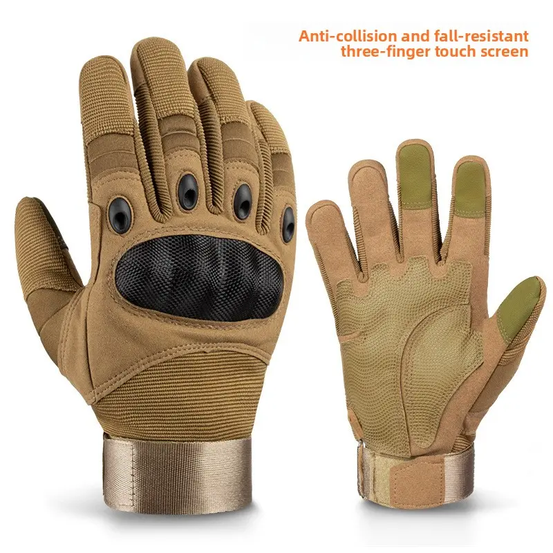 Tactical Gloves with Hard Shell Knuckle Protector, Durable Full Finger Breathable Touch Screen Design for Motorcycle & Outdoor Adventures