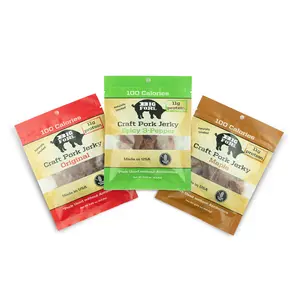Big Fork Craft Pork Jerky Sample - 1 Pack of Each Flavor (3 Total) - Paleo & Keto Friendly - 11g Protein - Natural Snack - Made in USA Dry Sea Salt