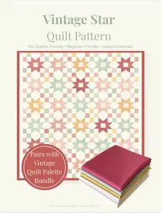 Vintage Star Quilt Pattern Printed Version - Queen Size (91” x 104”)