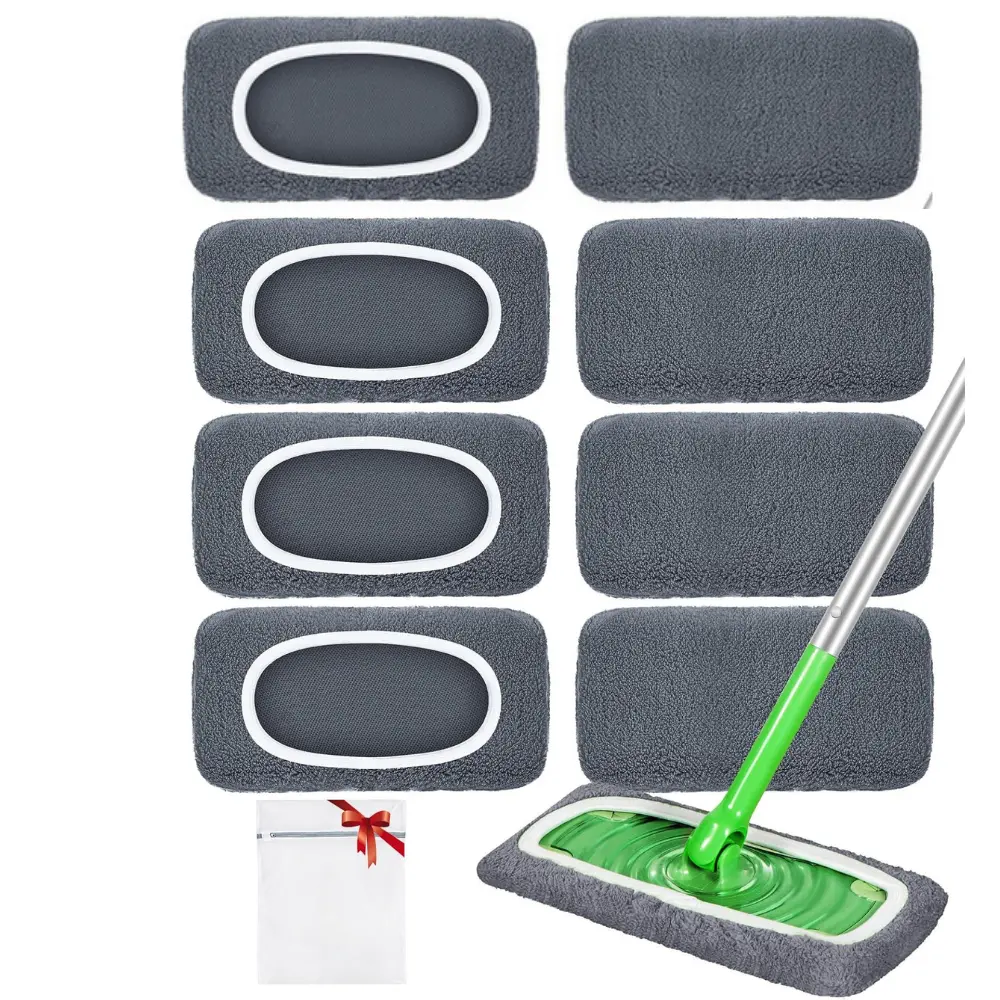 8-Pack Reusable Swiffer Sweeper Pads – Washable Microfiber Dry & Wet Mop Refills, Safe for Hardwood, Tile & Laminate – Eco-Friendly Alternative to Disposable Cloths