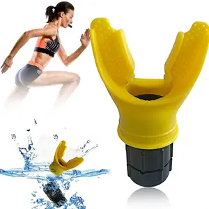 Portable breathing exercise device for lungs, Breathing trainer with Resistance Adjustable, Lung Trainer with excellent quality silicone, Improve Breathing Capacity and Endurance,Easy to Clean and Use(yellow)