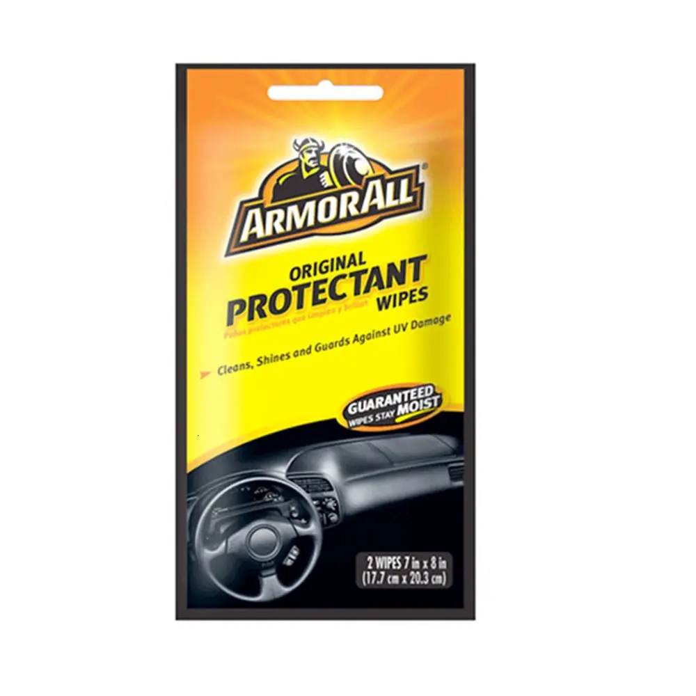Armor All Vehicle Protectant Wipes Renews & Revitalizes Vinyl, Rubber & Plastic, Lint-Free 2 Wipes