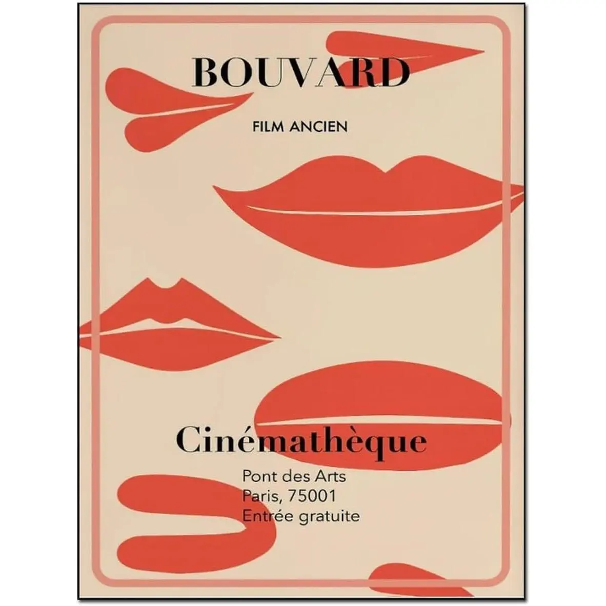 Film Ancien, Bouvard - Vintage French Film Posters - Minimalist Wall Art Canvas Painting for Bedroom Living Room Decor