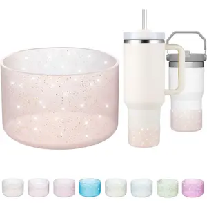 Silicone Boot For 16OZ, 20OZ, 30OZ, 40OZ Stanley Bottles and Tumblers-Glitter, Anti-Slip Bling Protector Bottom Cover Sleeve