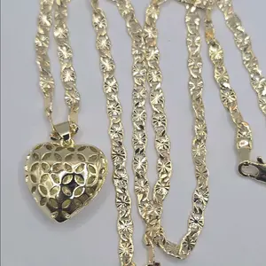 Valentine's Day Heart Necklace Gold-Plated Regular Style 18-Inches & 24-Inches with Heart Pendant and Chain jewelry women