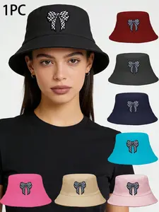 Ins Style Minimalist Embroidered Bucket Hat For Students School Class Campus All-Match Face Slimming Hat