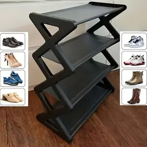 4-Tier Stainless Steel Shoe Rack | Space-Saving Shoe Storage Organizer, Shoe Organizers, Easy Assembly Modern Shelf for Entryway, Bedroom & Closet
