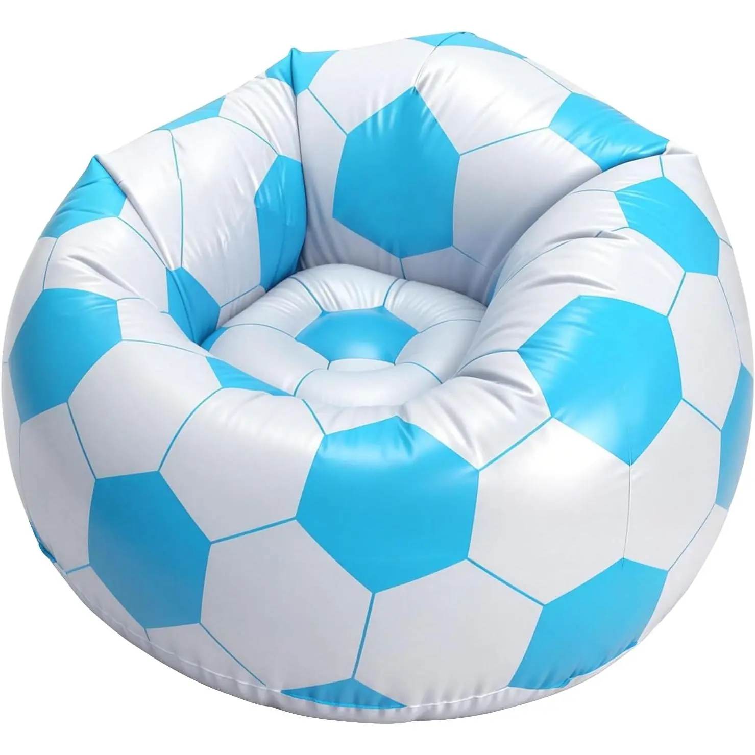 41-Inch Inflatable Soccer Ball Bean Bag Chair, Portable PVC Lazy Couch Air Cushion Sofa, Furniture for Apartment, for Adults Teens (Living Room, Bedroom Use)