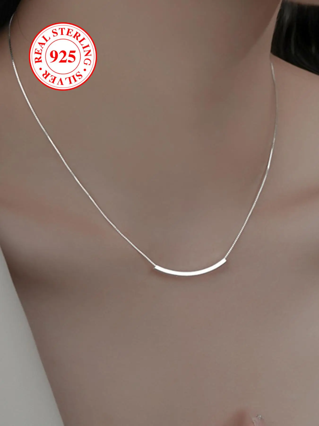 S925 Sterling Silver Women's Elegant Minimalist Chain Necklace, Exquisite Trendy Necklace, Minimalist Pendant Necklace, Chic Gorgeous Jewelry As Gift