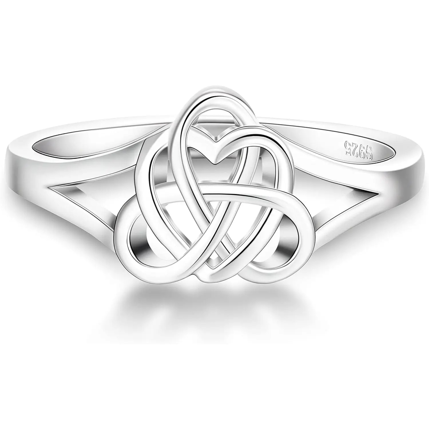 Sanfenly 1pc Vintage Solitaire Engagement Ring - Unisex Heart Infinity Vintage Promise Ring for Women, Heart Infinity Ring