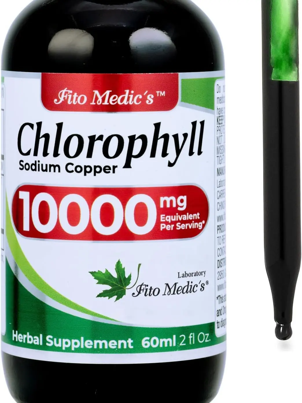 FITO MEDIC'S Lab | Liquid Chlorophyll | Chlorophyll Liquid Drops | 50 mg 200:1 Ratio Extract per Serving.