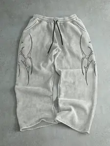 Lightning Graffiti Print Elastic Waist Sweatpants, Comfortable Retro Street Style Fitted Straight Pants for Fall & Winter, Perfect for Fashion Enthusiasts, Fitness Pants