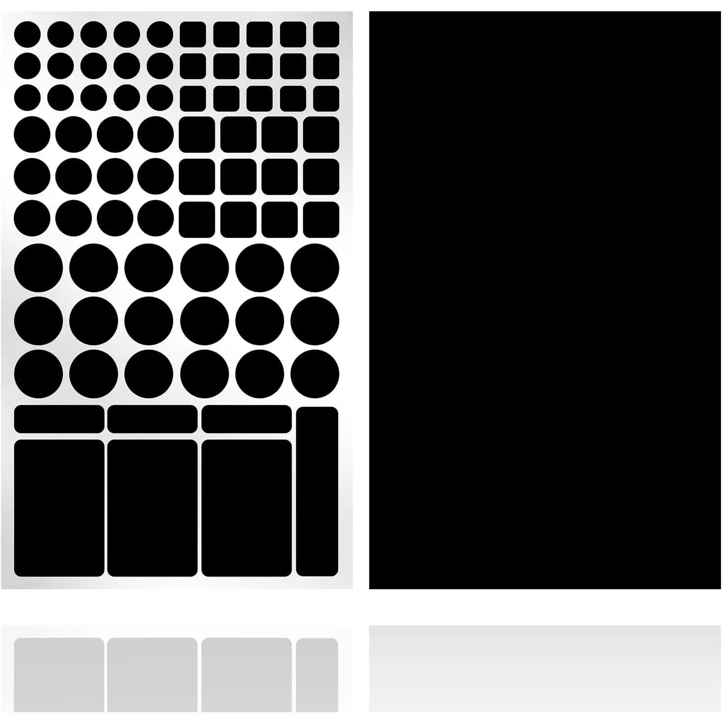 100% Blocking Full Blackout Attachment-Based Phone Stickers for LED Devices & Any Electronic Product, 2 Sheets (White & Black) with LED Covers, 50-80% Shading, Cut-or-Whole Design, Fold-in-Position Fit