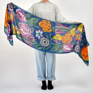 Silk, Satin, Headscarf, Hair Wrap, Neck, Hijab, Shawl, Pashmina, Turban, Headwrap, Skinny, Lightweight, Women, Fashion, Accessory