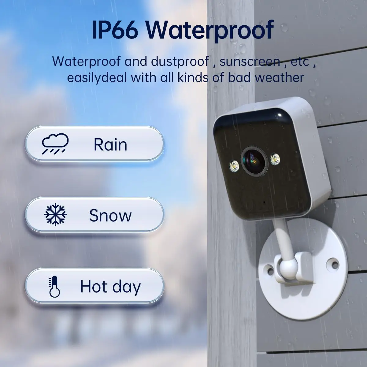 【JOOAN 1080P FHD Outdoor And Indoor MINI WiFi Camera】Waterproof Security Camera With Color Night Vision, Two-Way Audio, Easy Installation, 1 Year Warranty, Can Still Monitor Without Network