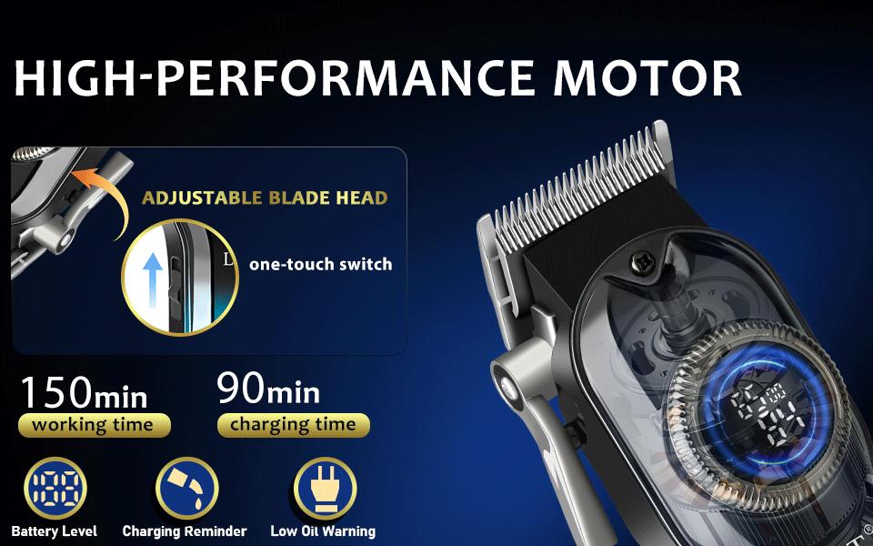LQT 5-in-1 Professional Barber Kit, Hair Clipper, T-Trimmer, Detail Trimmer, Electric Shaver & Nose Hair Trimmer Set, Cordless LED Digital Display, USB Rechargeable, Crafting Refined Enhancements Haircut, salon at home,  Gift