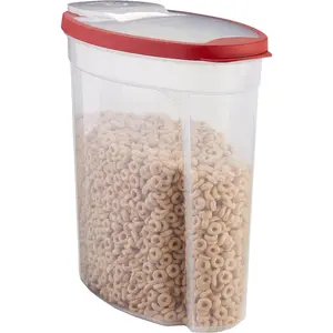 Flex and Seal Cereal Keeper, 1.5 Gallon, Clear with Red Lid, Airtight