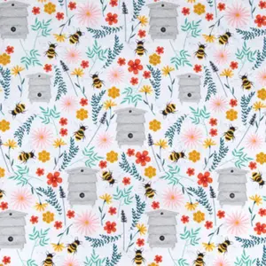Bee Happy Calico Cotton Fabric